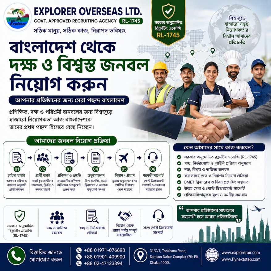 How to hire manpower from Bangladesh: a practical employer checklist - Explorer Overseas Ltd